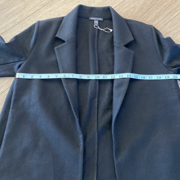Eileen Fisher Boiled Wool Jersey Long Blazer women’s size xs black - Picture 13 of 13